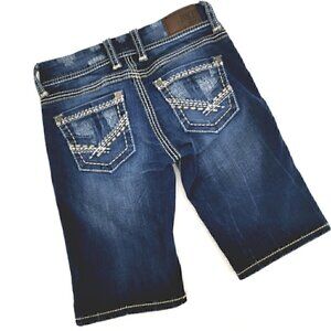 Buckle Sabrina 26 Blue Denim Bermuda Shorts